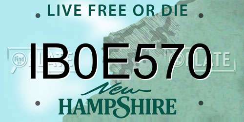 IB0E570 New Hampshire License Plate
