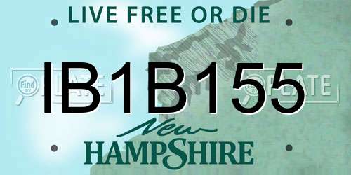 IB1B155 New Hampshire License Plate