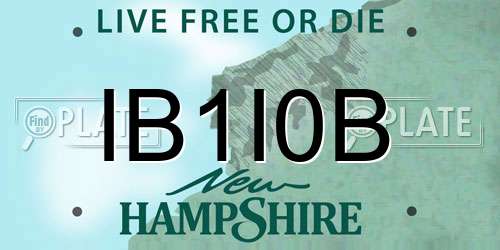 IB1I0B New Hampshire License Plate