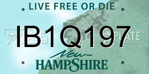 IB1Q197 New Hampshire License Plate