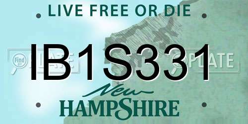 IB1S331 New Hampshire License Plate