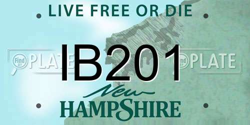 IB201 New Hampshire License Plate