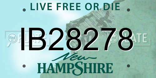 IB28278 New Hampshire License Plate
