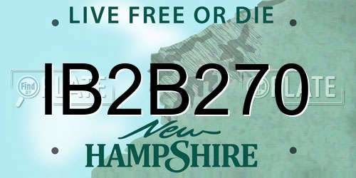 IB2B270 New Hampshire License Plate