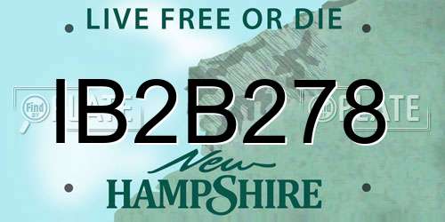 IB2B278 New Hampshire License Plate