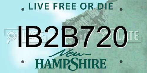 IB2B720 New Hampshire License Plate