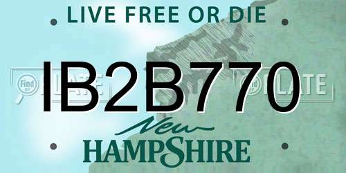 IB2B770 New Hampshire License Plate