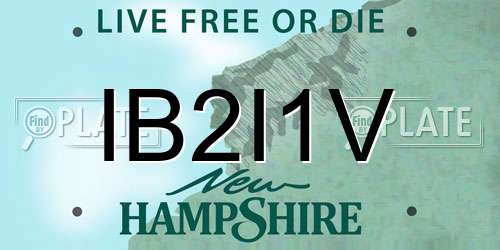 IB2I1V New Hampshire License Plate