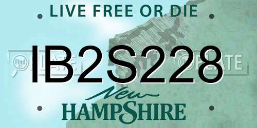 IB2S228 New Hampshire License Plate