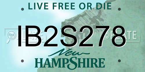 IB2S278 New Hampshire License Plate