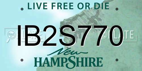 IB2S770 New Hampshire License Plate
