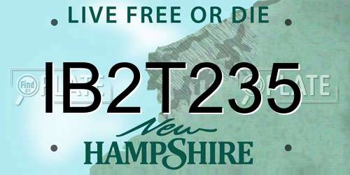 IB2T235 New Hampshire License Plate