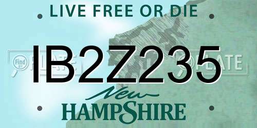 IB2Z235 New Hampshire License Plate