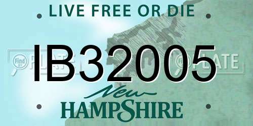IB32005 New Hampshire License Plate