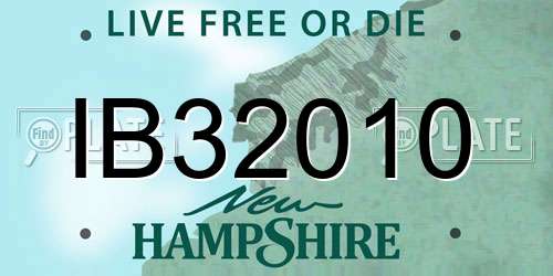 IB32010 New Hampshire License Plate