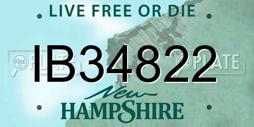 IB34822 New Hampshire License Plate