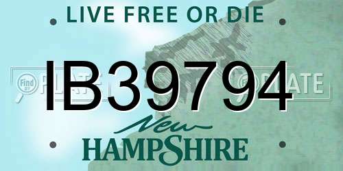 IB39794 New Hampshire License Plate