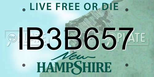 IB3B657 New Hampshire License Plate
