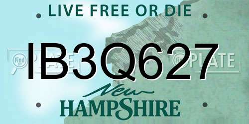 IB3Q627 New Hampshire License Plate