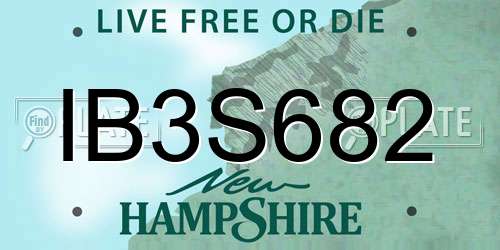 IB3S682 New Hampshire License Plate