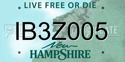 IB3Z005 New Hampshire License Plate