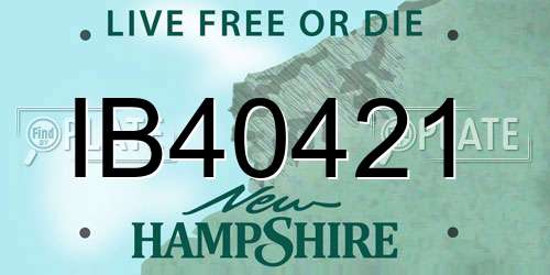 IB40421 New Hampshire License Plate