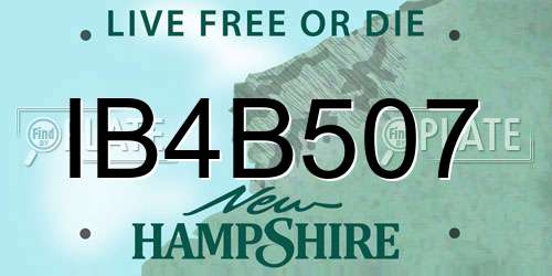 IB4B507 New Hampshire License Plate
