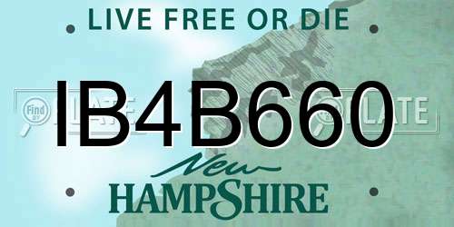 IB4B660 New Hampshire License Plate