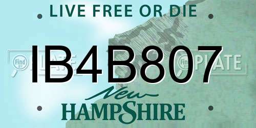 IB4B807 New Hampshire License Plate