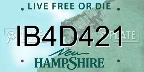 IB4D421 New Hampshire License Plate