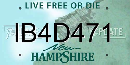 IB4D471 New Hampshire License Plate