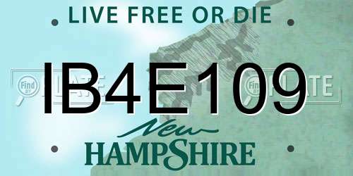 IB4E109 New Hampshire License Plate