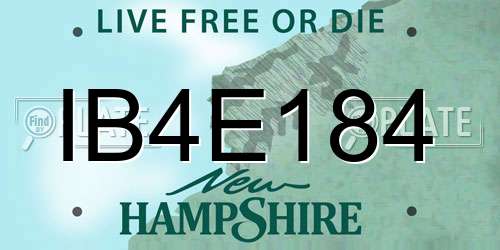 IB4E184 New Hampshire License Plate