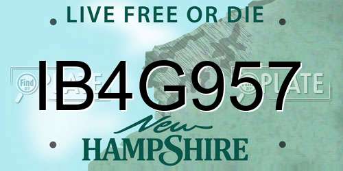 IB4G957 New Hampshire License Plate