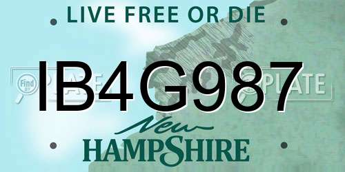 IB4G987 New Hampshire License Plate