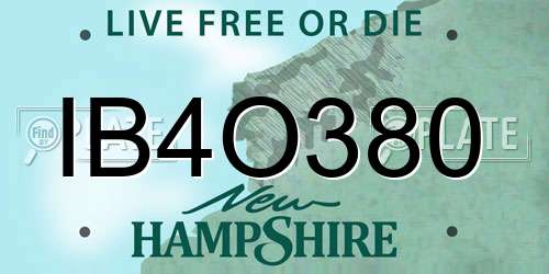 IB4O380 New Hampshire License Plate