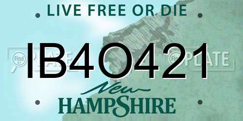 IB4O421 New Hampshire License Plate