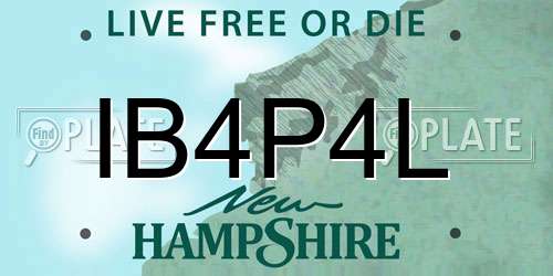 IB4P4L New Hampshire License Plate