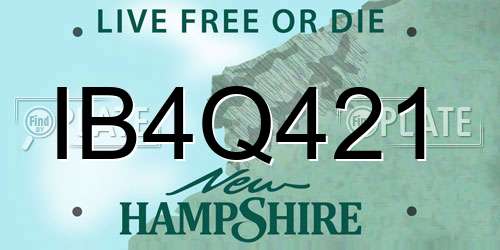 IB4Q421 New Hampshire License Plate
