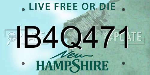 IB4Q471 New Hampshire License Plate