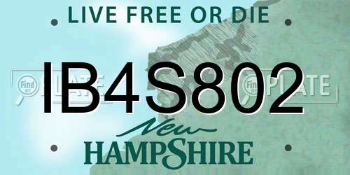 IB4S802 New Hampshire License Plate