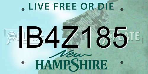 IB4Z185 New Hampshire License Plate