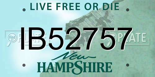 IB52757 New Hampshire License Plate