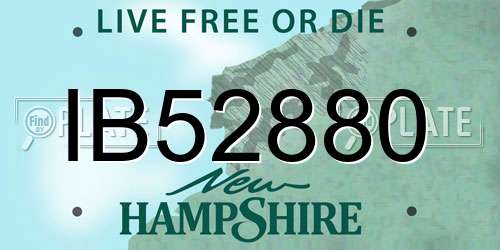 IB52880 New Hampshire License Plate