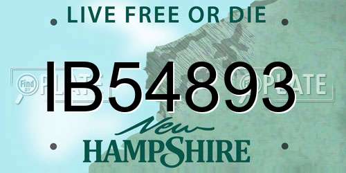 IB54893 New Hampshire License Plate