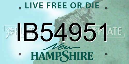 IB54951 New Hampshire License Plate