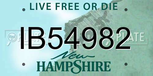 IB54982 New Hampshire License Plate