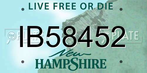 IB58452 New Hampshire License Plate