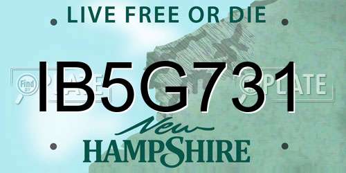 IB5G731 New Hampshire License Plate