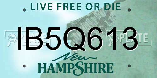 IB5Q613 New Hampshire License Plate
